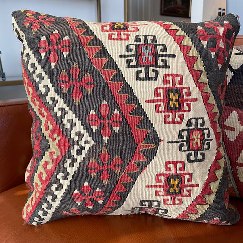 VINTAGE ANATOLIAN KILIM RUG PILLOW 16x16 (PIL.1194)