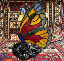 Handmade Tiffany Style Stained Glass Butterfly Table Lamp Night Light (LGHT185)
