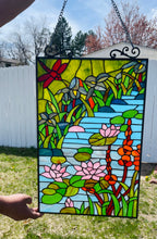 Tiffany style Stained glass window Panel 15” x 24”