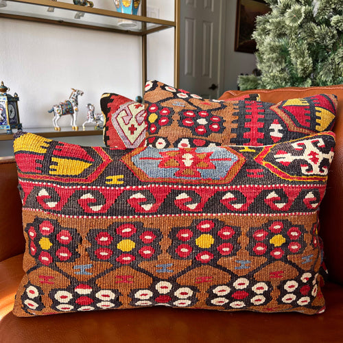 1950 TURKISH KILIM PILLOW 12x18 (PIL.1143)
