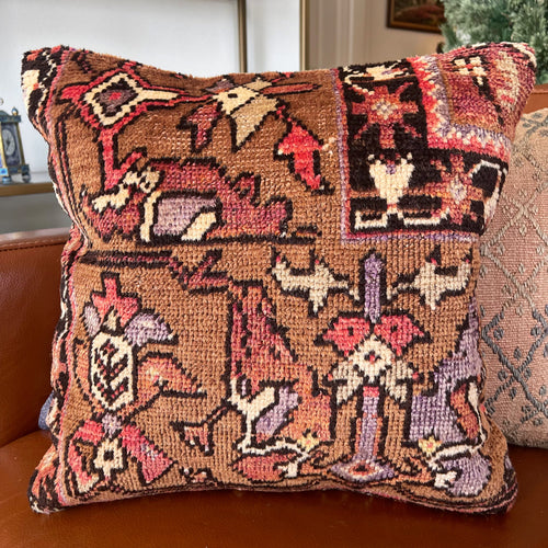 VINTAGE ANATOLIAN KILIM RUG PILLOW 16x16 (PIL.1208)
