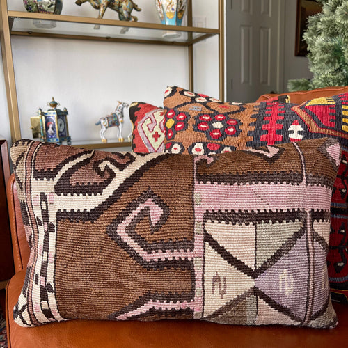 1950 TURKISH KILIM PILLOW 12x18 (PIL.1145)