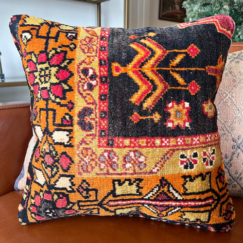 VINTAGE ANATOLIAN KILIM RUG PILLOW 16x16 (PIL.1214)