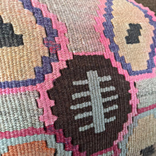 1950 TURKISH ANATOLIAN KILIM RUG PILLOW 16x24 (PIL.1227)