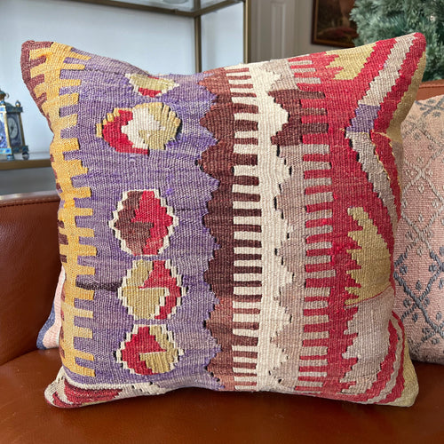VINTAGE ANATOLIAN KILIM RUG PILLOW 16x16 (PIL.1204)