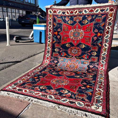 1950 PERSIAN SHAHSAVAN RUG 4x7 (MED.FEA.151)