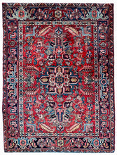 1930 PERSIAN HERIZ RUG 4’ 7” x 6’ 4” (MED.FEA.170)