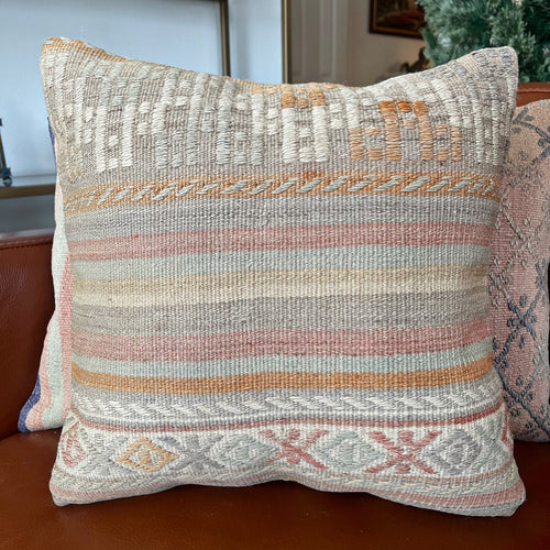 VINTAGE ANATOLIAN KILIM RUG PILLOW 16x16 (PIL.1207)
