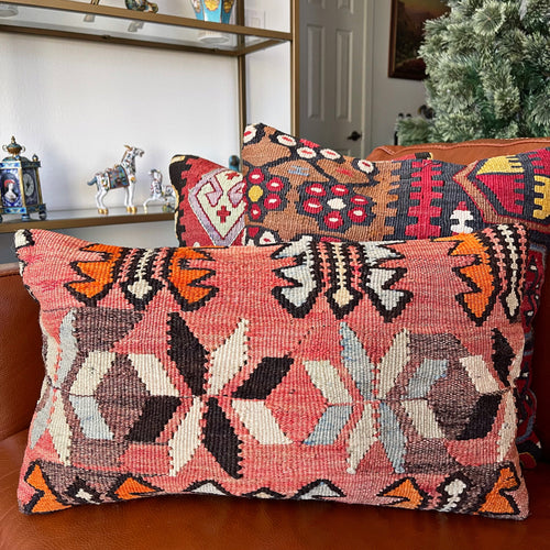 1950 TURKISH KILIM PILLOW 12x18 (PIL.1154)