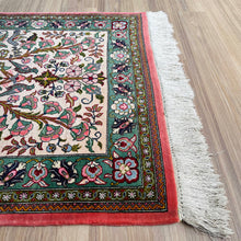 1970 PERSIAN QOM RUG 2’ 8” x 3’ 9” (SMA.FEA.222)