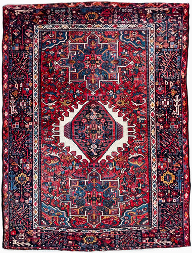 1930 PERSIAN QARAJEH (KARAJA) RUG 4’ 9” x 6’ 3” (MED.FEA.458)