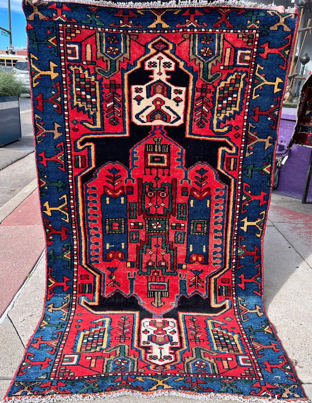 1950 PERSIAN HAMADAN RUG 3’ 2” x 5’ 7” (MED.7170)