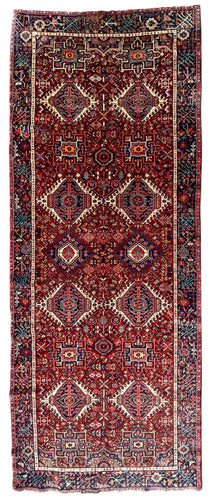 1940 PERSIAN KARAJEH KALE RUG 4’ 10” x 12’ 1” (RUN.FEA.1817) 5x12