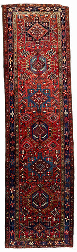 1930 PERSIAN HERIZ RUG 3’ 1” x 11’ 1” (RUN.FEA.175)