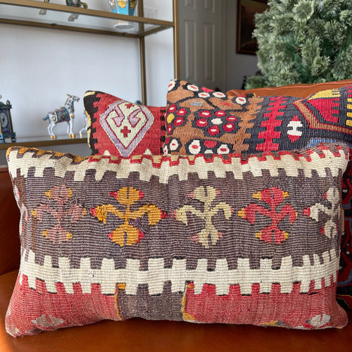 1950 TURKISH KILIM PILLOW 12x18 (PIL.1118)