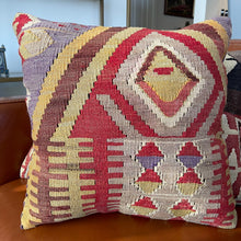 VINTAGE ANATOLIAN KILIM RUG PILLOW 16x16 (PIL.1196)