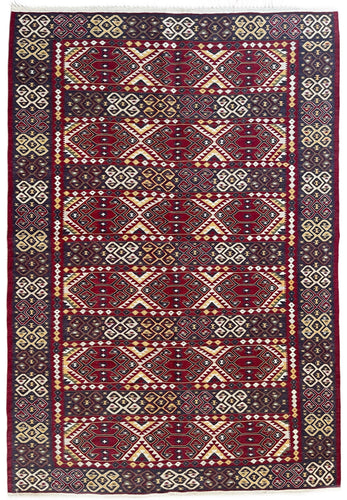 1950 TURKISH ANATOLIAN KILIM RUG 3’ 8” x 5’ 7” (MED.0150)