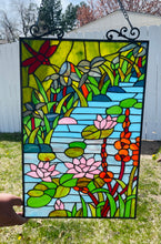 Tiffany style Stained glass window Panel 15” x 24”