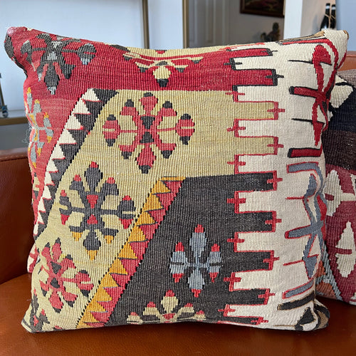 VINTAGE ANATOLIAN KILIM RUG PILLOW 16x16 (PIL.1199)