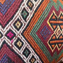 1950 TURKISH ANATOLIAN KILIM RUG PILLOW 16x24 (PIL.1222)