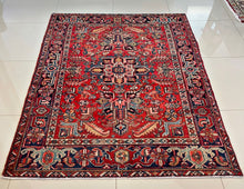 1930 PERSIAN HERIZ RUG 4’ 7” x 6’ 4” (MED.FEA.170)