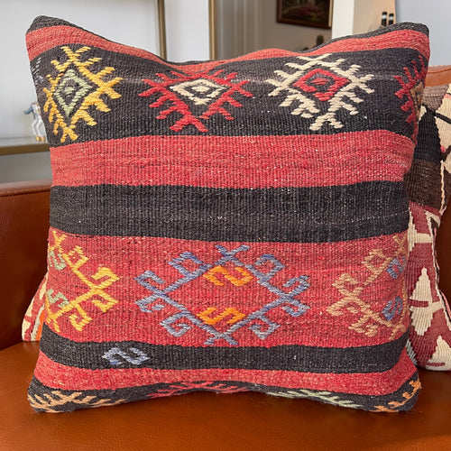 VINTAGE ANATOLIAN KILIM RUG PILLOW 16x16 (PIL.1197)