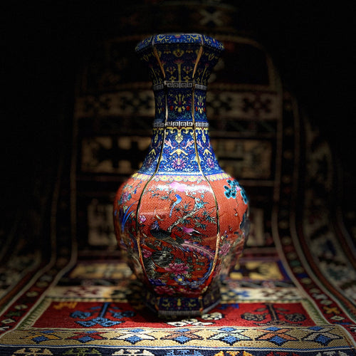 8 Chinese Porcelain hand-painted cloisonné vases including shipping.