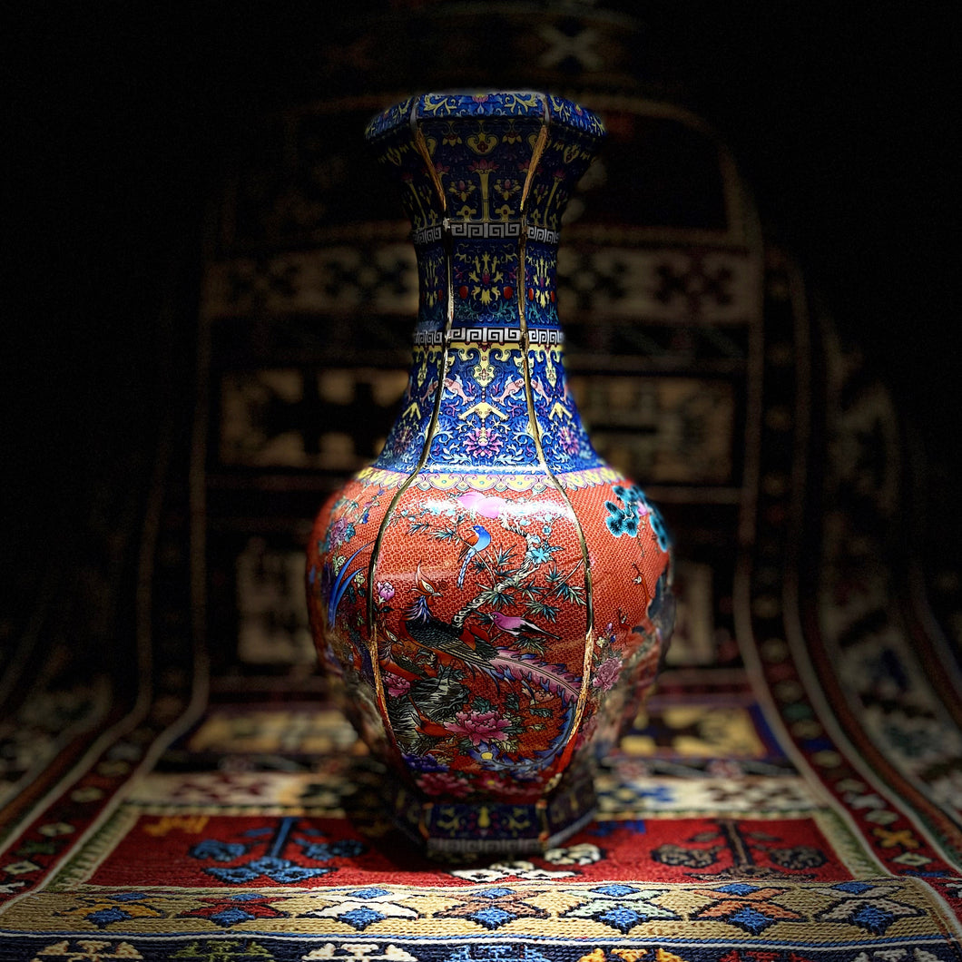 8 Chinese Porcelain hand-painted cloisonné vases including shipping.