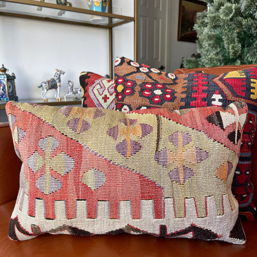 1950 TURKISH KILIM PILLOW 12x18 (PIL.1151)