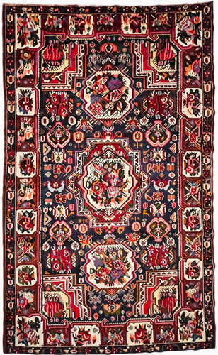 1940 PERSIAN BAKHTIARI RUG 5’ 11” x 9’ 8” (LG.FEA.1408)