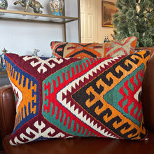 1950 TURKISH ANATOLIAN KILIM RUG PILLOW 16x24 (PIL.1229)