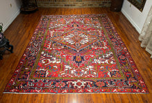 1950 PERSIAN HERIZ RUG 6’ 11” x 9’ 4” (LAR.FEA.438)