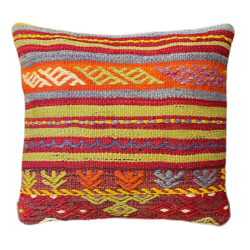 Handmade Turkish Kilim Pillow Cover 16x16 in. (Pil.8024)