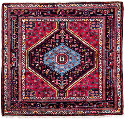 1970 TUYSERKAN RUG 4’ 4” x 4’ 2” (MED.FEA.6171)