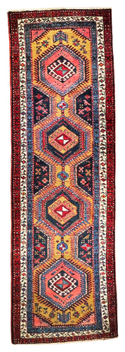 1930 PERSIAN KOLIYA RUG 3’ 2” x 10’ 1” (RUN.FEA.255)