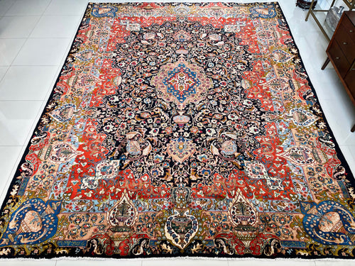 1970 PERSIAN KASHMAR RUG 9’ 5” x 12’ 5” (LAR.FEA.915)