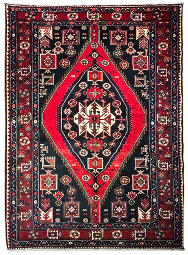 1950 PERSIAN SHAHSAVAN RUG 5’ 1” x 7’ 3” (MED.FEA.27)