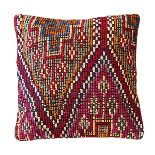 Handmade Turkish Kilim Pillow Cover 16x16 in. (Pil.8054)