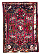 1950 PERSIAN SHIRAZ RUG 3’ 4” x 4’ 9” (MED.269)