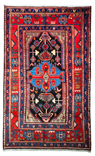 1950 PERSIAN NAHAVAND RUG 4’ 1” x 6’ 8” (MED.FEA.36)