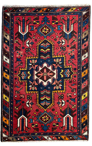 1950 PERSIAN HERIZ RUG 2’ x 3’ (SMAL.FEA.5203)