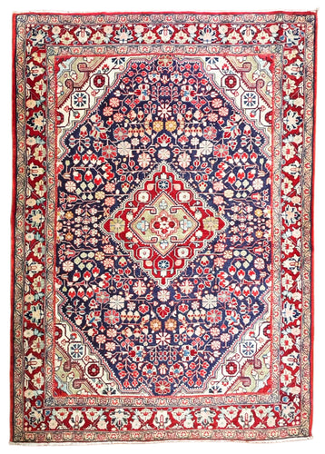 1950 PERSIAN JOZAN RUG 3’ 7” x 5’ 1” (MED.FEA.3125)