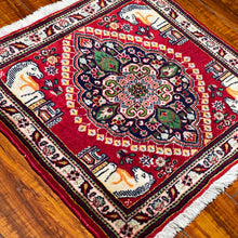 1950 PERSIAN SHIRAZ RUG 1’ 10” x 1’ 9” (SMA.63)