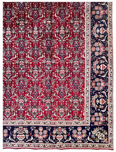 1970 PERSIAN TABRIZ RUG 9’ 4” x 12’ 7” (LAR.FEA.655)