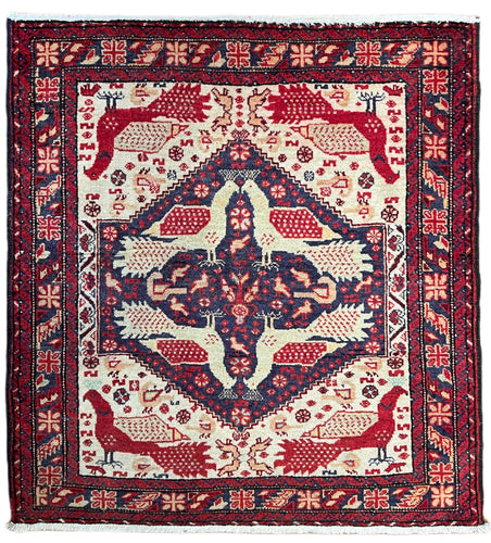 1950 PERSIAN QASEMABAD RUG 2’ 5” x 2’ 6” (SMA.5209)