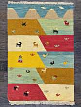 1980 GABBEH KILIM RUG 2’ 8” x 3’ 10” (SMA#1168)