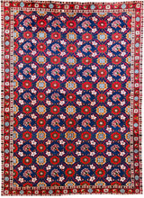 1950 VARAMIN RUG 4’ 9” x 6’ 5” (MED/FEA#6361)