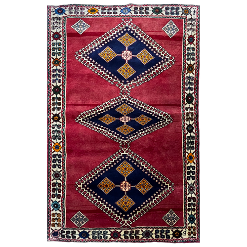 1970 SHIRAZ RUG 3’ 9” x 5’ 10” (MED#179)