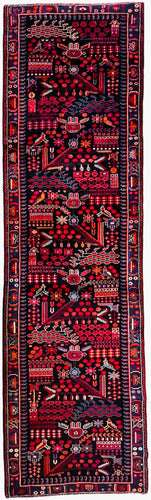 1940 SHAHSAVAN RUG 3’ 9” x 12’ 11” (RUN.FEA.39)