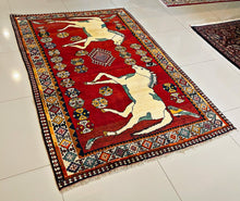 1960 SHIRAZ RUG 4’ 3” x 6’ 6” (MED.FEA.130)